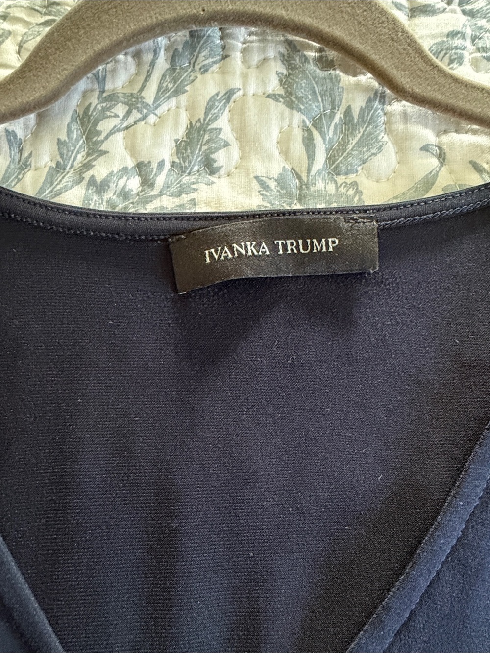 Ivanka Trump Navy V-Neck Tunic Top